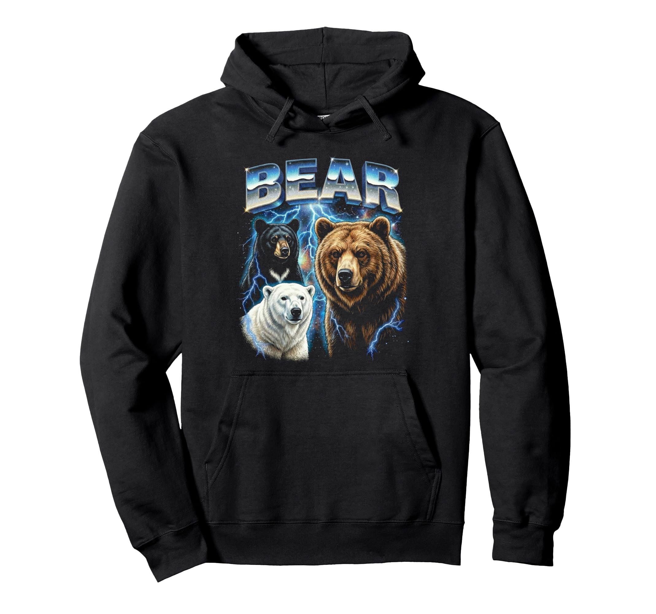 Bear 80S Funny Bear Wildlife 90S Hoodie - Graphic Print Men Women - T-Shirt, Sweatshirt, Hoodie