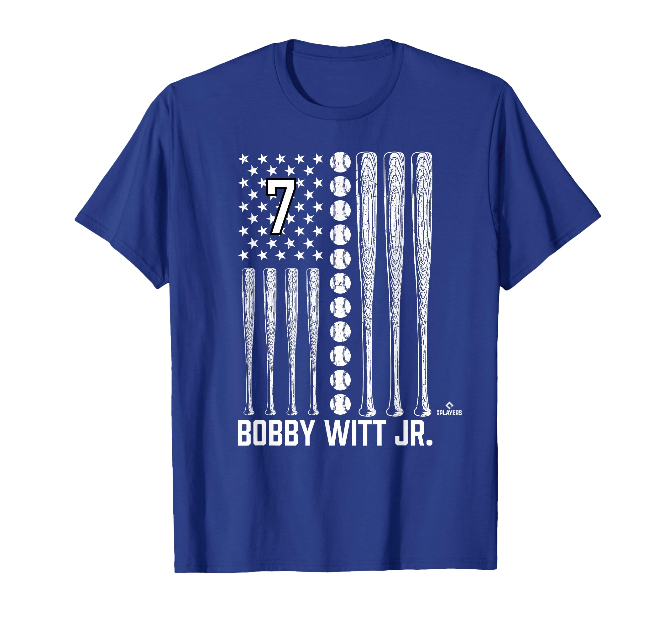 Baseball American Flag Bobby Witt Jr T-Shirt - Custom Art Print Unisex - T-Shirt, Sweatshirt, Hoodie
