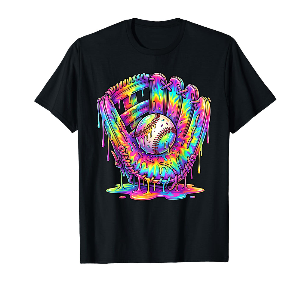 Tie Dye Baseball Drip Ice Cream Sprinkles T-Shirt - Novelty Apparel Unisex - T-Shirt, Sweatshirt, Hoodie