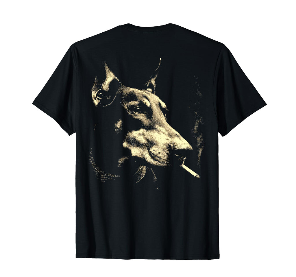 Doberman Smoking Cigarette Grunge T-Shirt - Aesthetic Graphic for Adults - T-Shirt, Sweatshirt, Hoodie