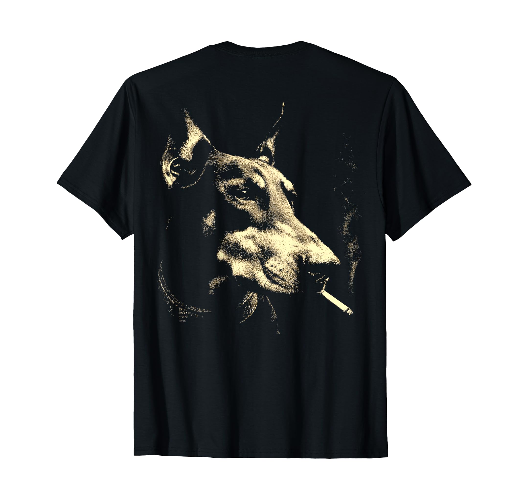 Doberman Smoking Cigarette Grunge T-Shirt - Aesthetic Graphic for Adults - T-Shirt, Sweatshirt, Hoodie