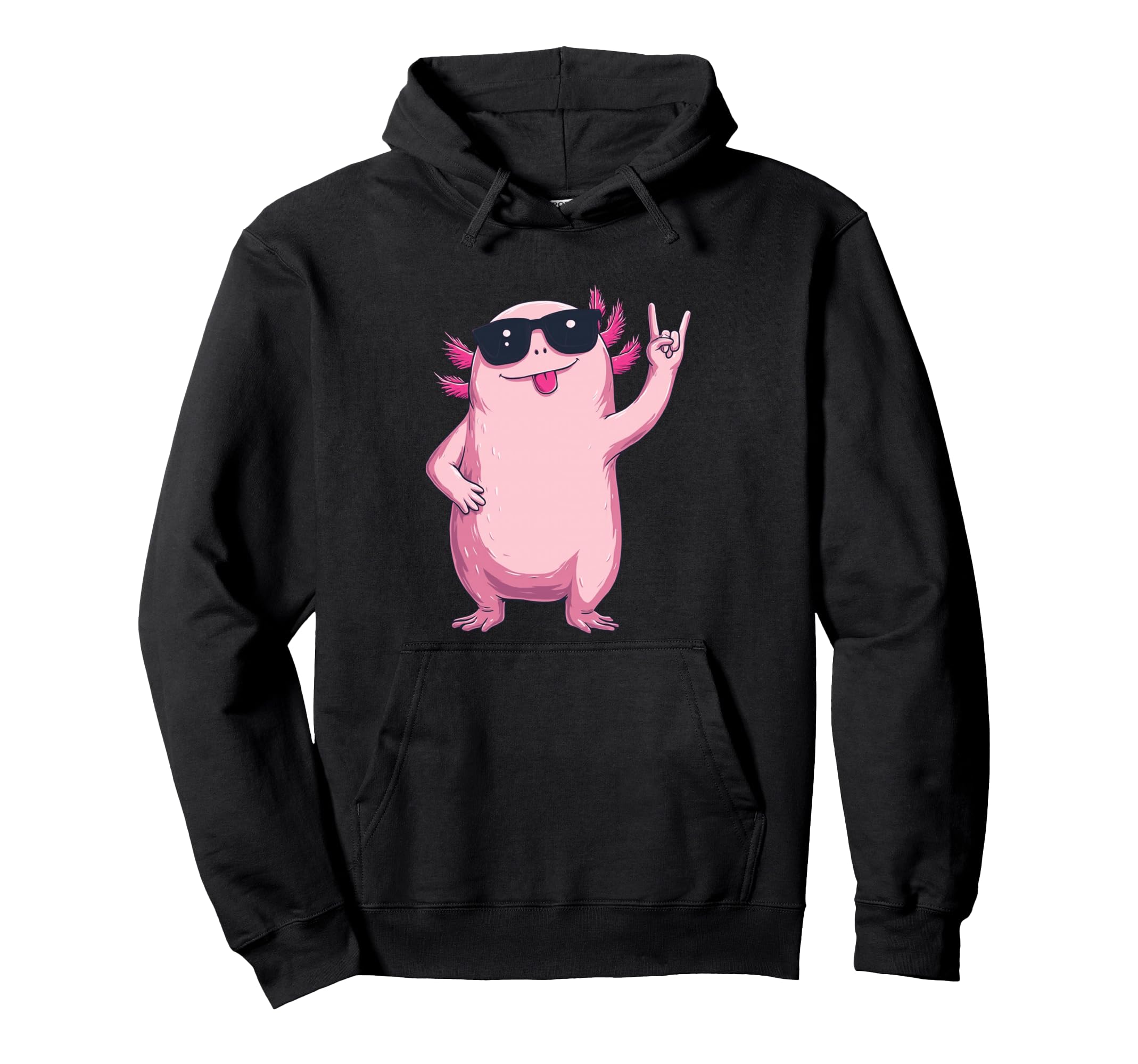 Funny Axolotl Animal Rock Hoodie - Unique Graphic Unisex - T-Shirt, Sweatshirt, Hoodie