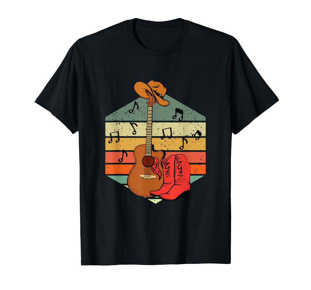 Cowboy Boots Hat Guitar Western Country T-Shirt - Graphic Print Men Women - T-Shirt, Sweatshirt, Hoodie