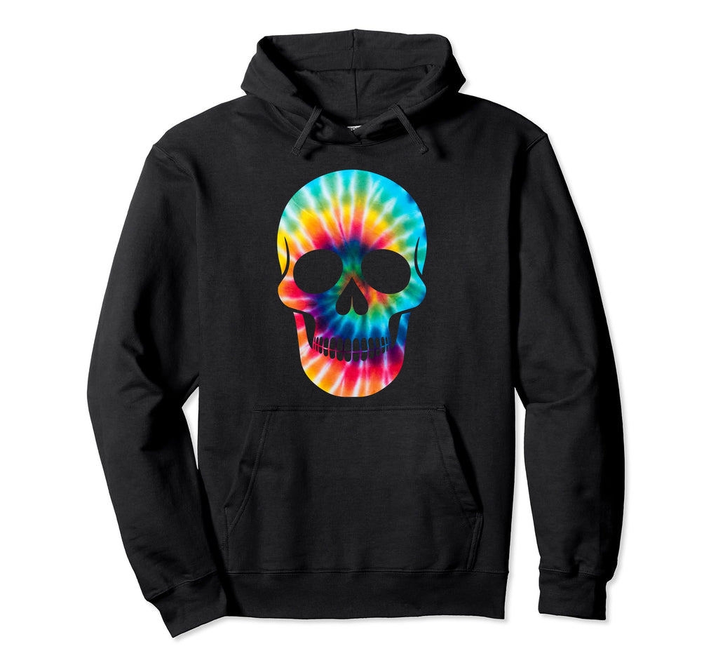 Funny Skull Tie Dye Psychedelic Hoodie - Casual Everyday Wear Unisex - T-Shirt, Sweatshirt, Hoodie