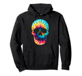 Funny Skull Tie Dye Psychedelic Hoodie - Casual Everyday Wear Unisex - T-Shirt, Sweatshirt, Hoodie