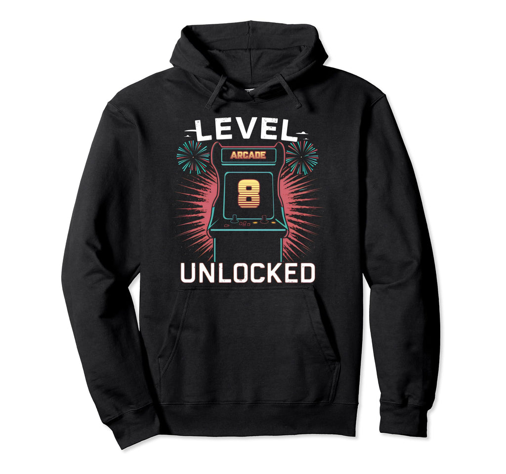 Level 8 Unlocked Video Game 8Th Birthday Hoodie - Aesthetic Graphic Unisex - T-Shirt, Sweatshirt, Hoodie