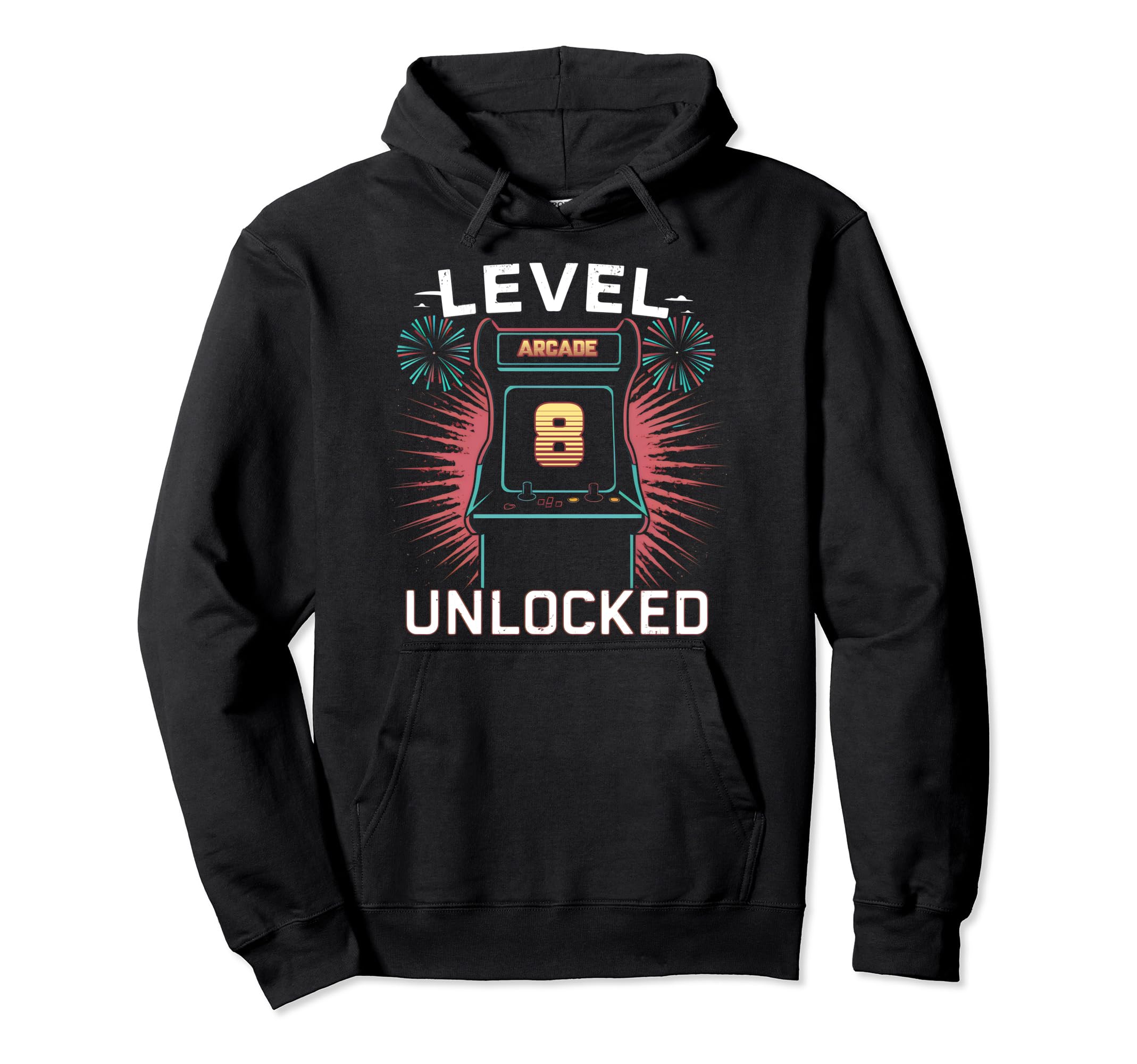 Level 8 Unlocked Video Game 8Th Birthday Hoodie - Aesthetic Graphic Unisex - T-Shirt, Sweatshirt, Hoodie