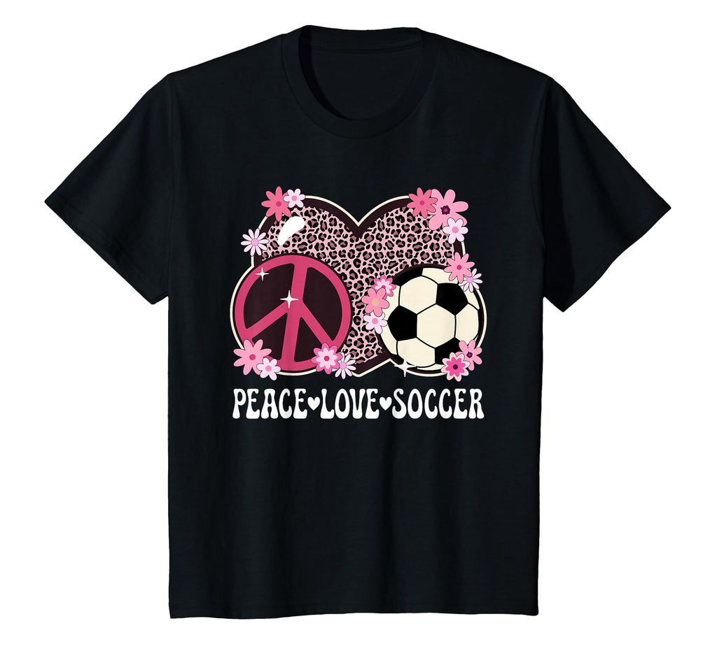Peace Love Soccer Lover Leopard Soccer T-Shirt - Custom Art Print Men Women - T-Shirt, Sweatshirt, Hoodie