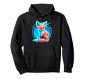Cyber Fox Vaporwave Aesthetic Nightscape Hoodie - Trendy Graphic Unisex - T-Shirt, Sweatshirt, Hoodie