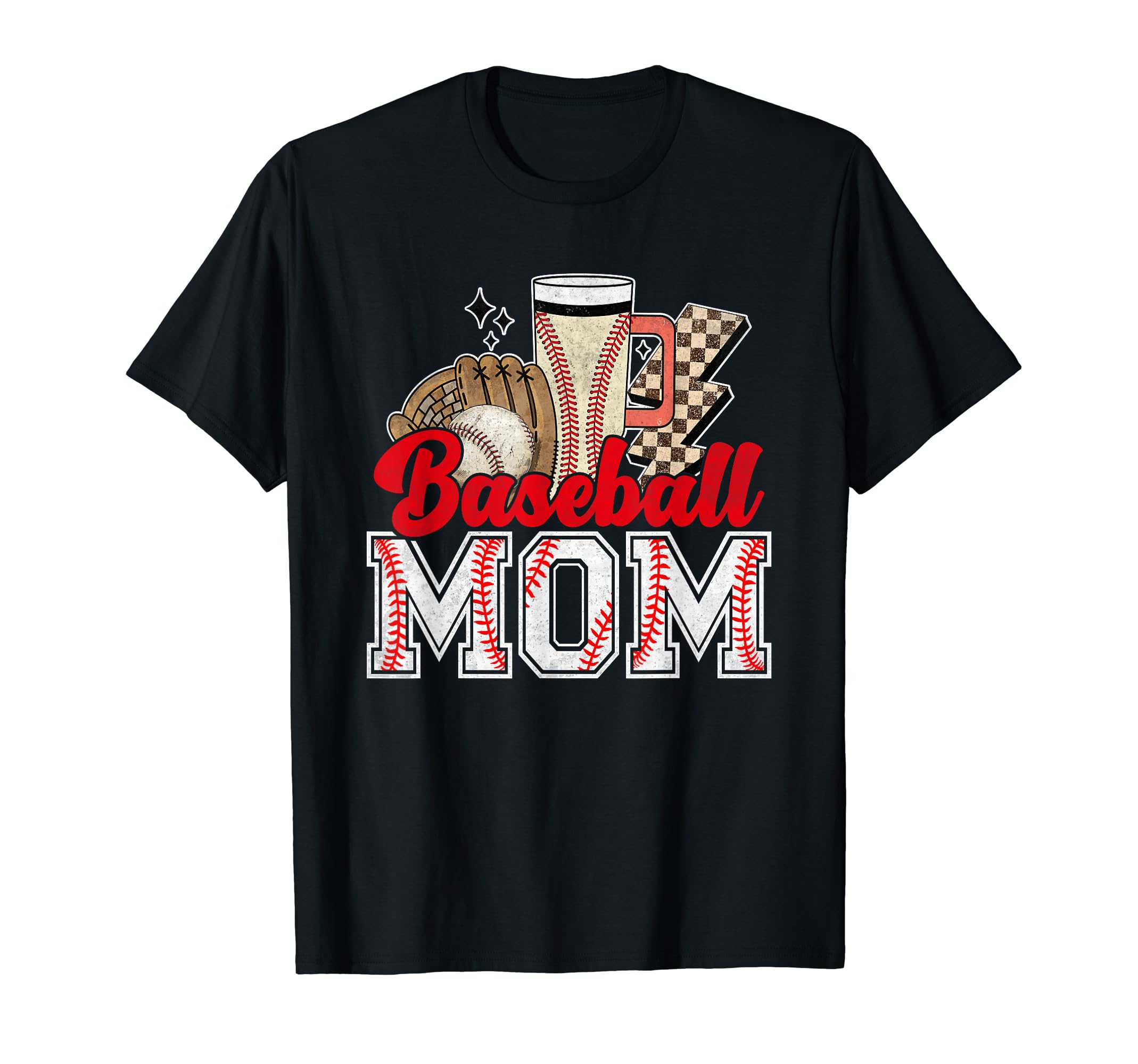 Coffee Baseball Mama Mothers Day Funny T-Shirt - Novelty Apparel Unisex - T-Shirt, Sweatshirt, Hoodie