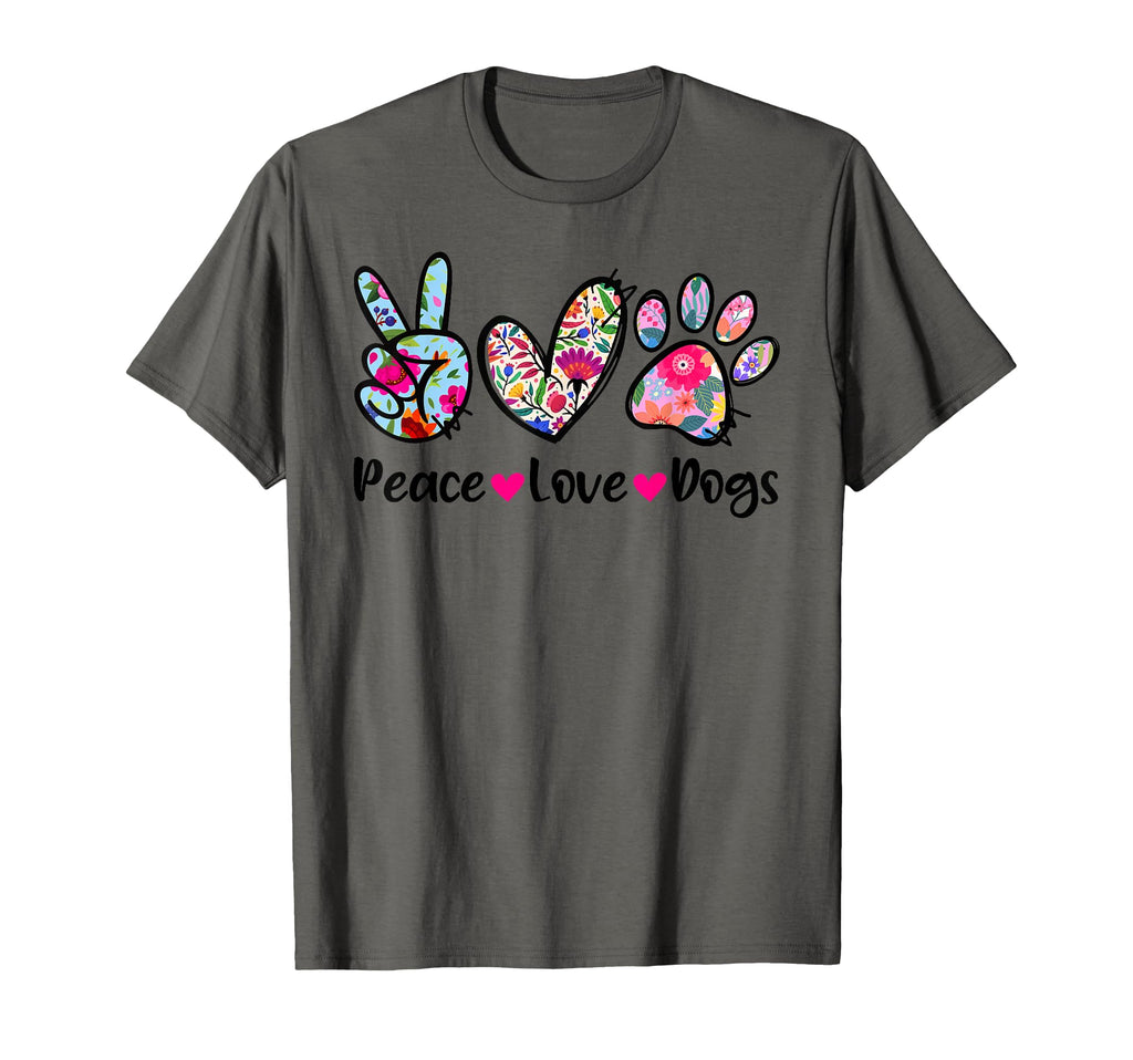 Peace Love Dogs Floral Dog Paw T-Shirt - Casual Everyday Wear for Adults - T-Shirt, Sweatshirt, Hoodie