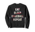 Eat Sleep Baseball Repeat Baseball Sweatshirt - Minimalist Print Unisex - T-Shirt, Sweatshirt, Hoodie