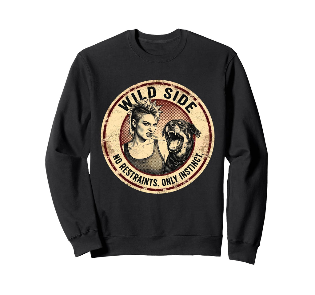 Punk And Dog 90S Grunge Badge Sweatshirt - Casual Everyday Wear Men Women - T-Shirt, Sweatshirt, Hoodie