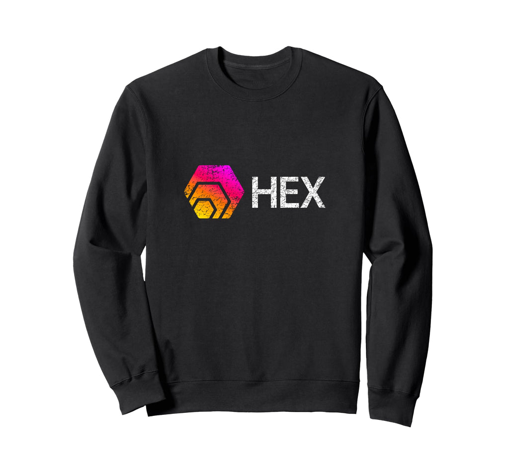 Hexican Logo Hex Distressed Crypto Sweatshirt - Graphic Print Men Women - T-Shirt, Sweatshirt, Hoodie