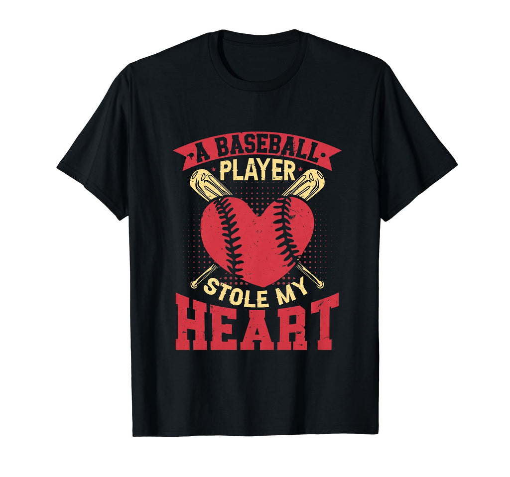 Baseball Girlfriend Boyfriend Heart T-Shirt - Custom Art Print Men Women - T-Shirt, Sweatshirt, Hoodie