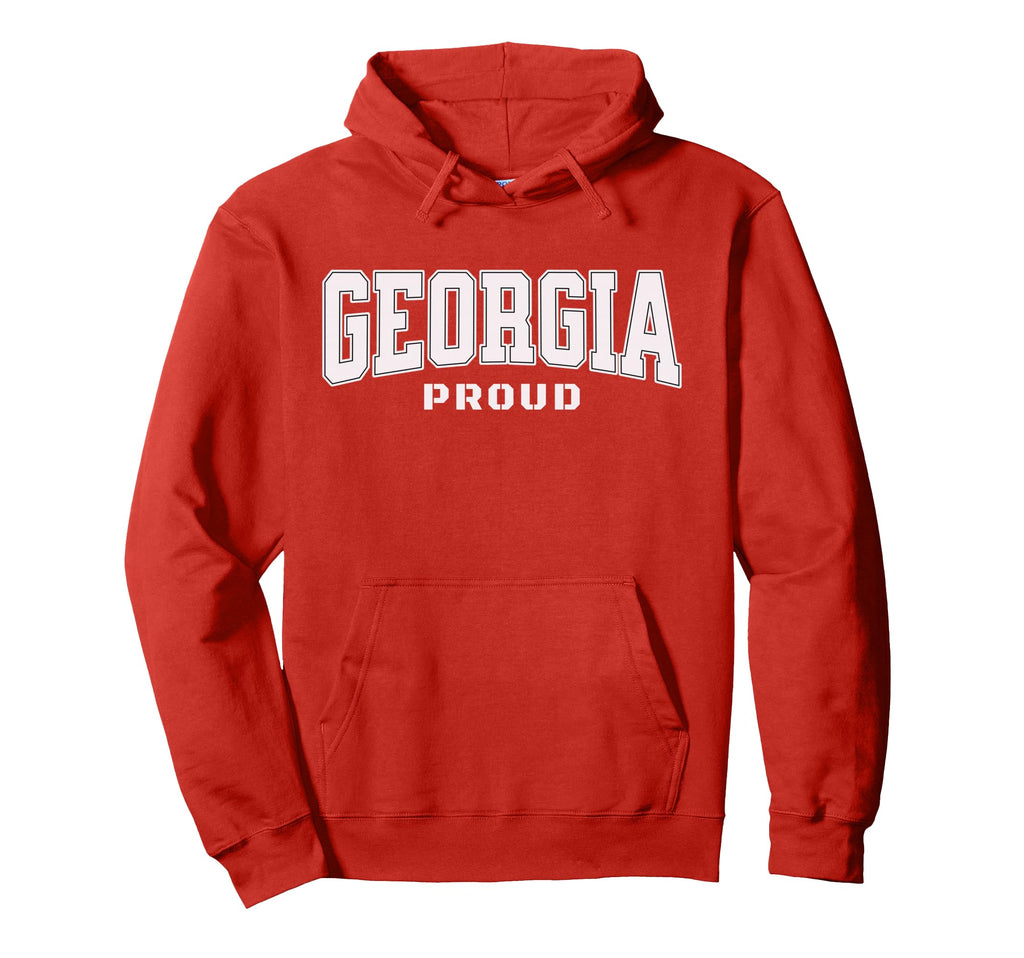 Georgia Ga Athletic Varsity Sports Red Hoodie - Custom Art Print Unisex - T-Shirt, Sweatshirt, Hoodie