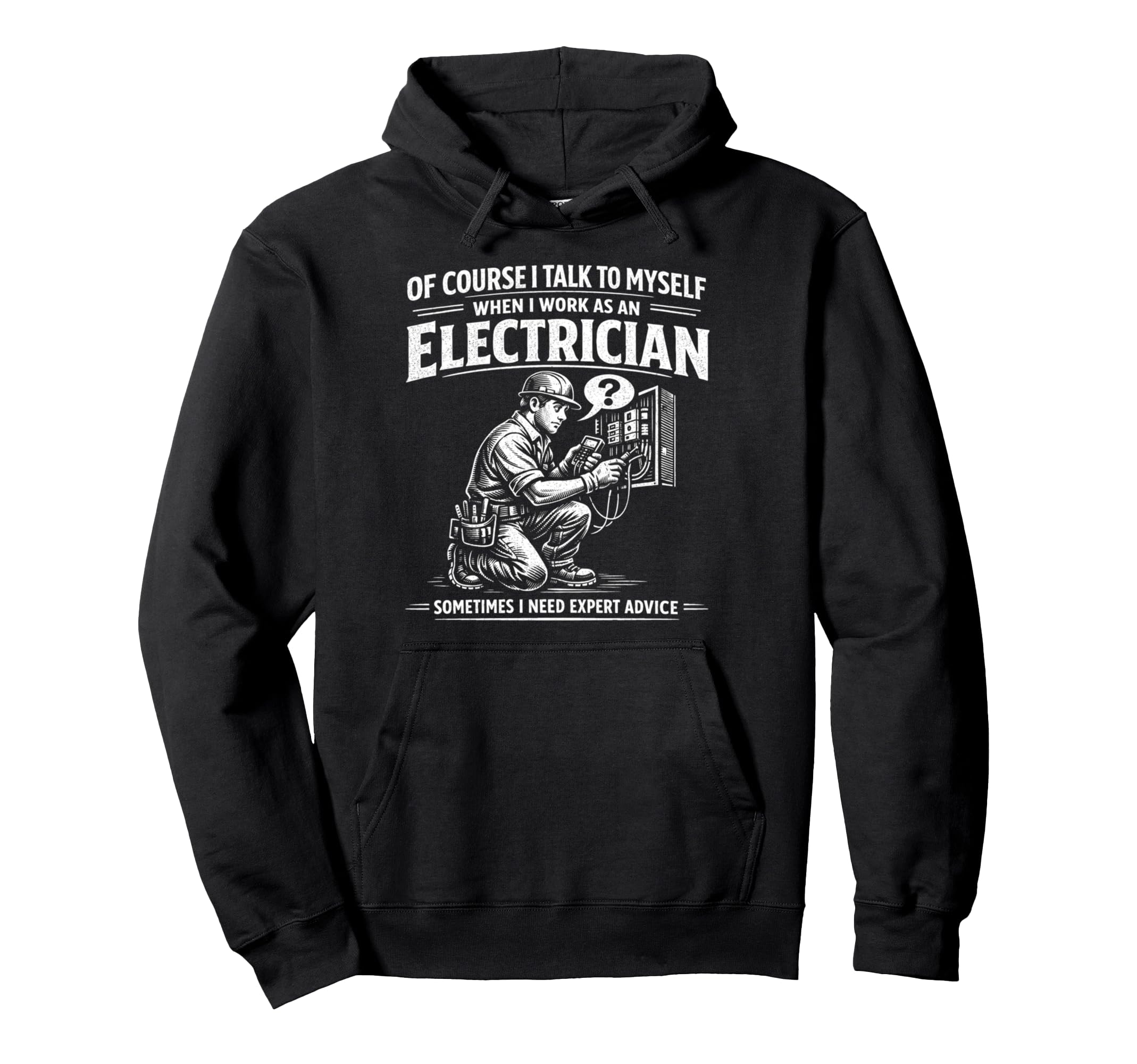 Funny Electrician Distressed Hoodie - Aesthetic Graphic for Adults - T-Shirt, Sweatshirt, Hoodie