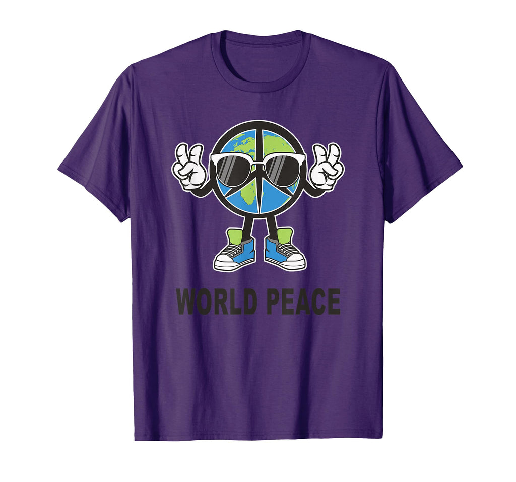 World Peace Earth Global Love Peace T-Shirt - Minimalist Print Men Women - T-Shirt, Sweatshirt, Hoodie