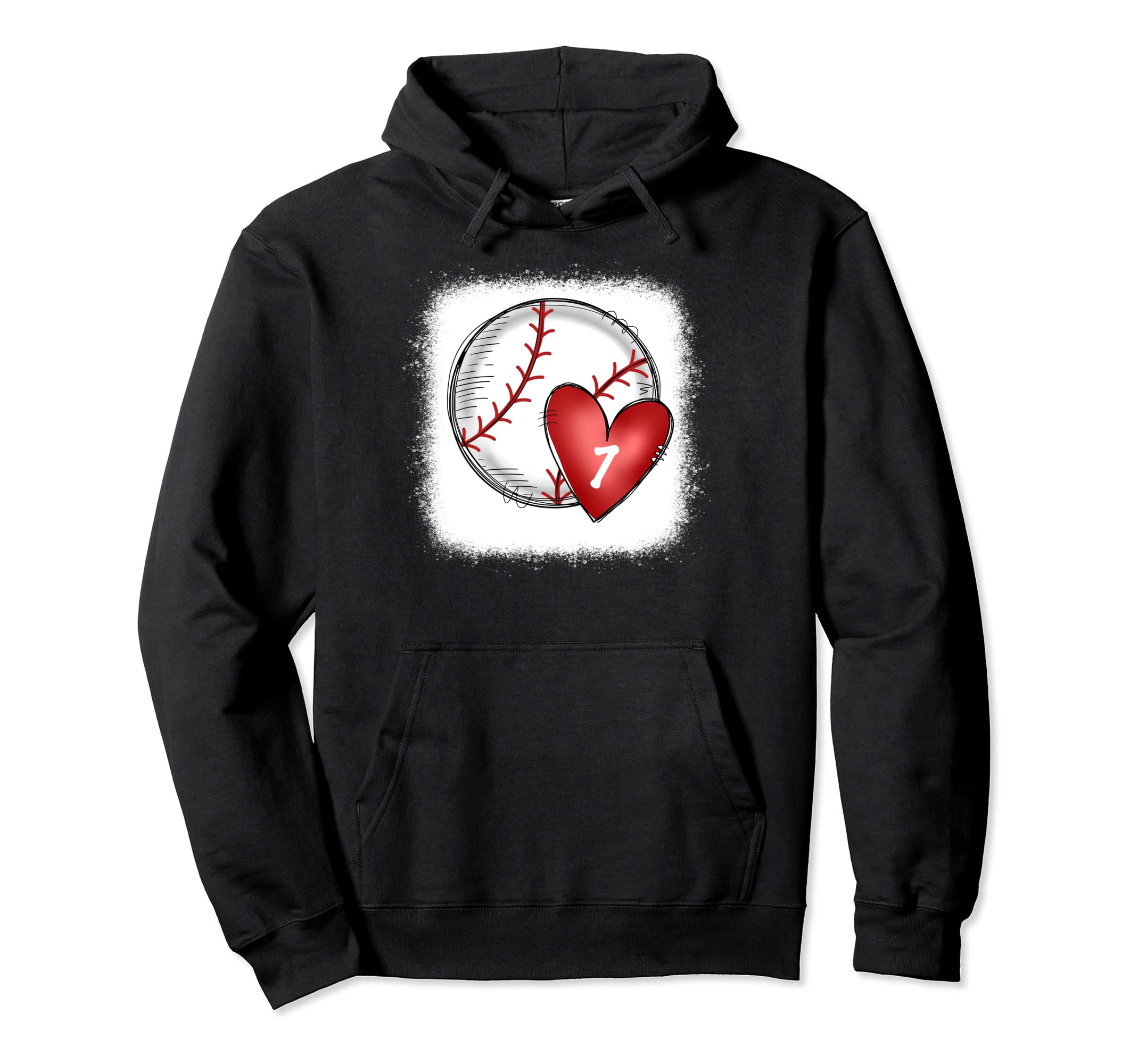 Womens Bleached Custom Baseball Mom Hoodie - Graphic Print Men Women - T-Shirt, Sweatshirt, Hoodie