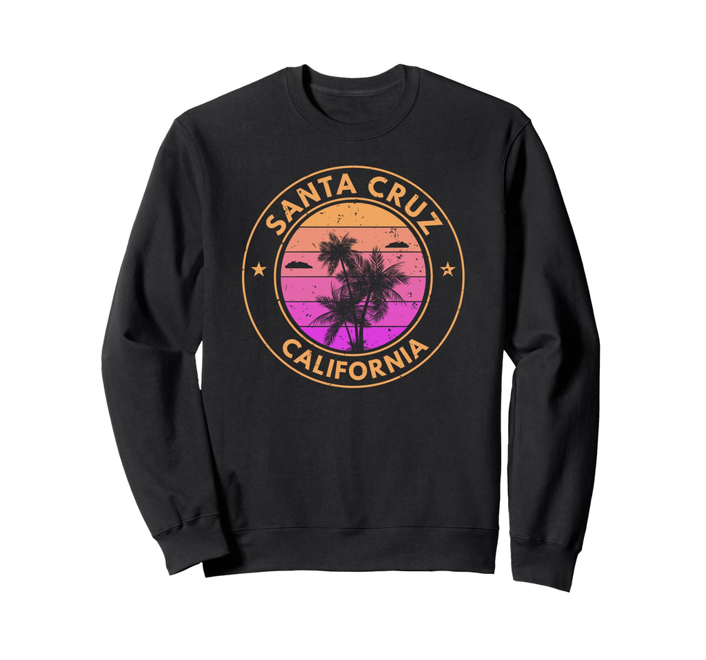 Santa Cruz California Sunset Sweatshirt - Minimalist Print Unisex - T-Shirt, Sweatshirt, Hoodie