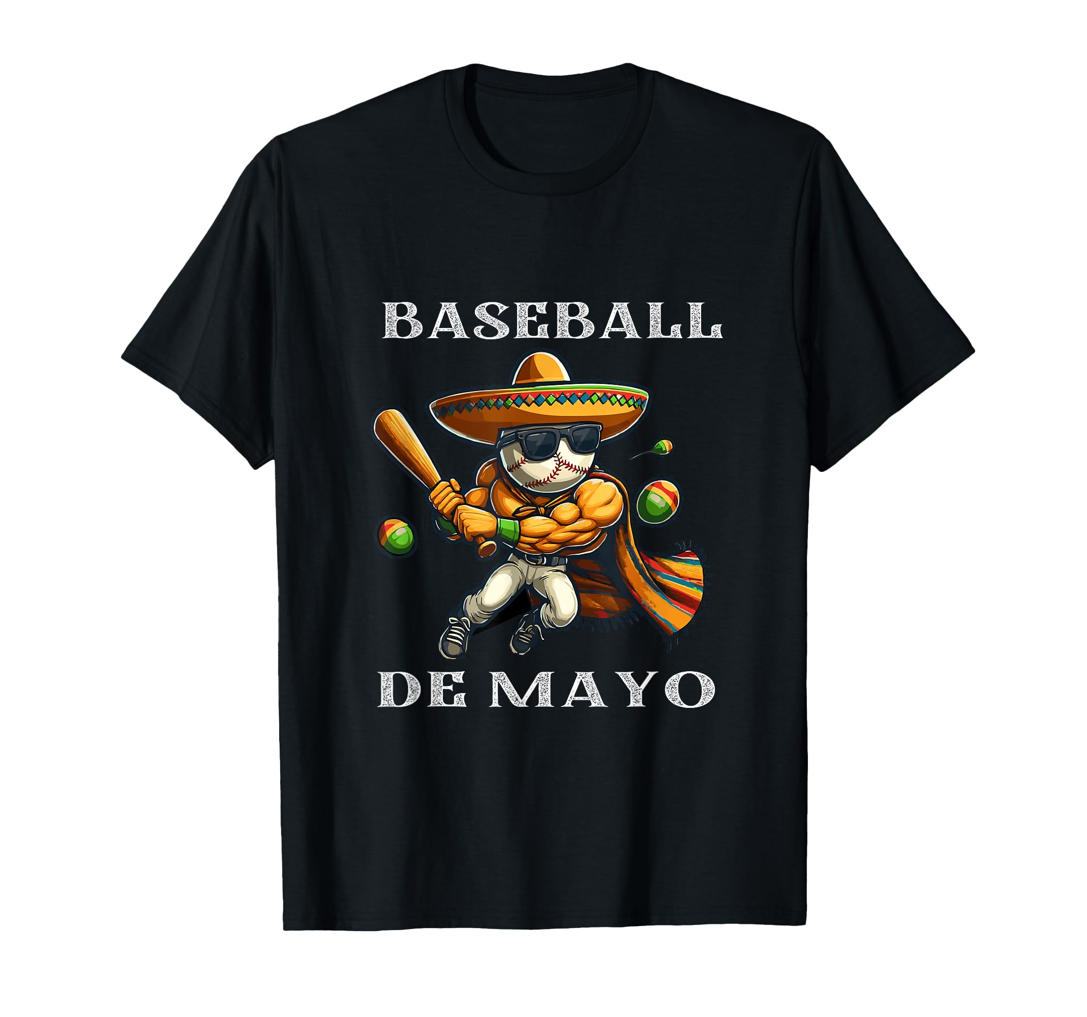 Baseball De Mayo Fiesta Funny Cinco T-Shirt - Aesthetic Graphic for Adults - T-Shirt, Sweatshirt, Hoodie