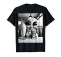 Alien Cat Kitten Selfie Photo 1950S T-Shirt - Novelty Apparel for Adults - T-Shirt, Sweatshirt, Hoodie