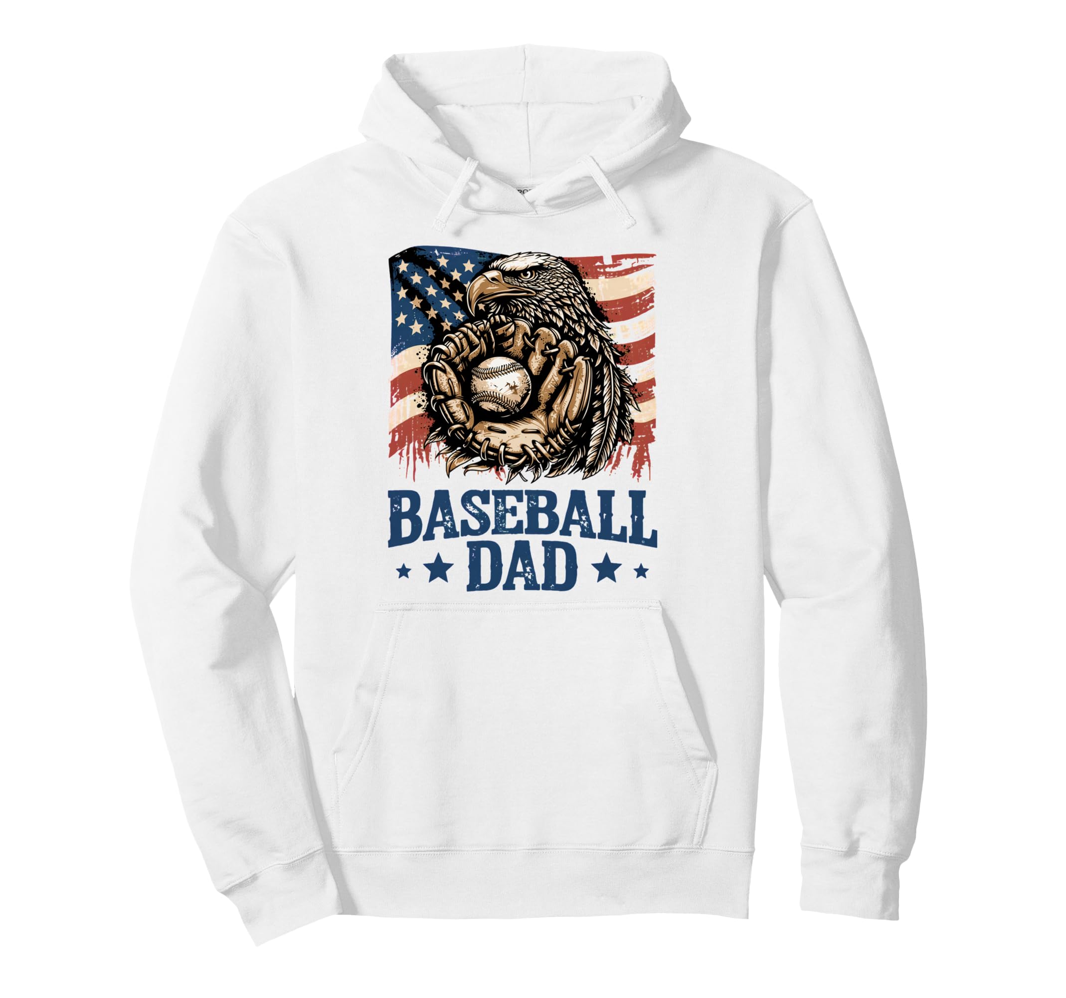 Patriotic Baseball Dad Usa Flag Hoodie - Casual Everyday Wear for Adults - T-Shirt, Sweatshirt, Hoodie