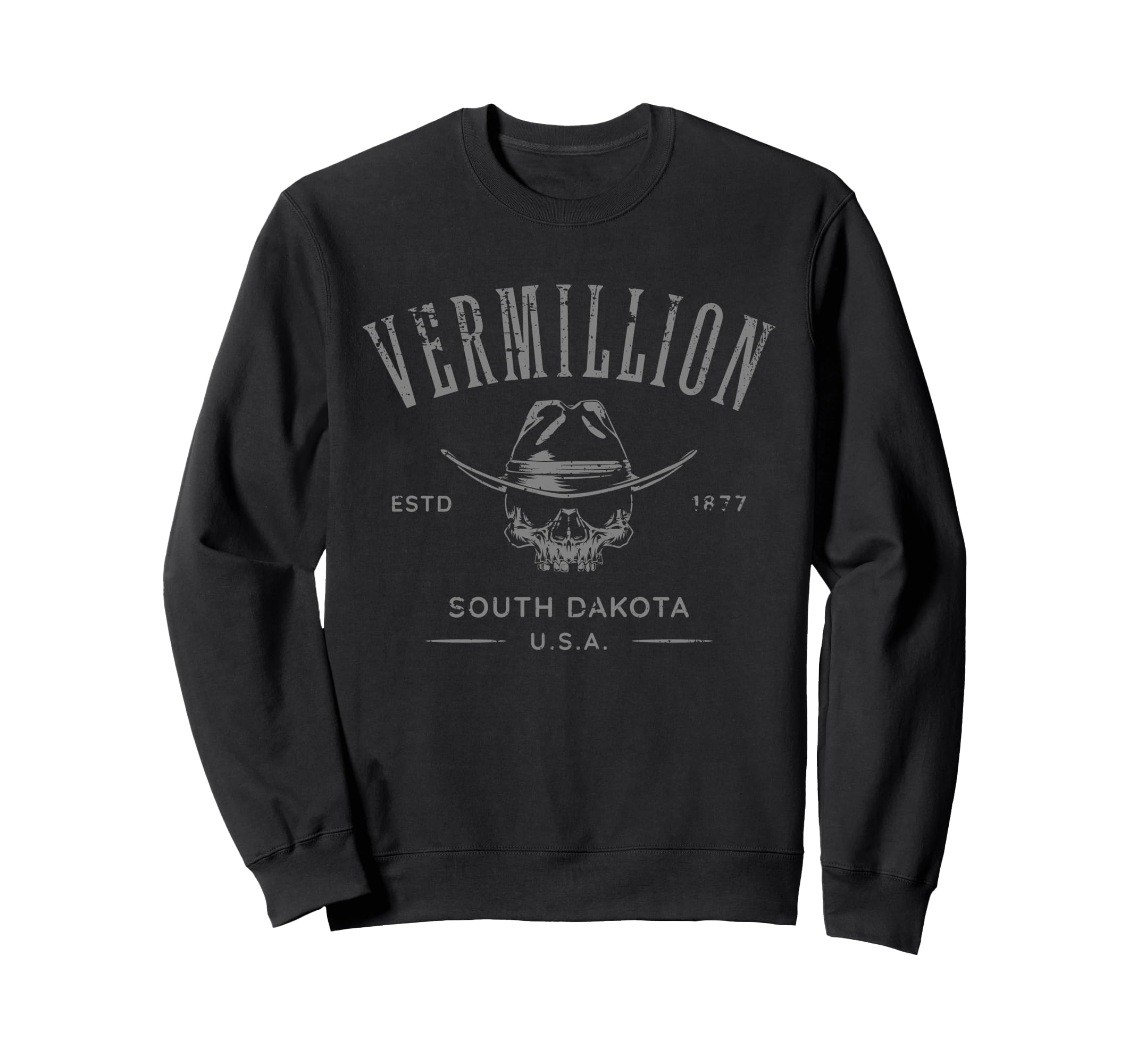 Vermillion South Dakota Distressed Sweatshirt - Graphic Print for Adults - T-Shirt, Sweatshirt, Hoodie