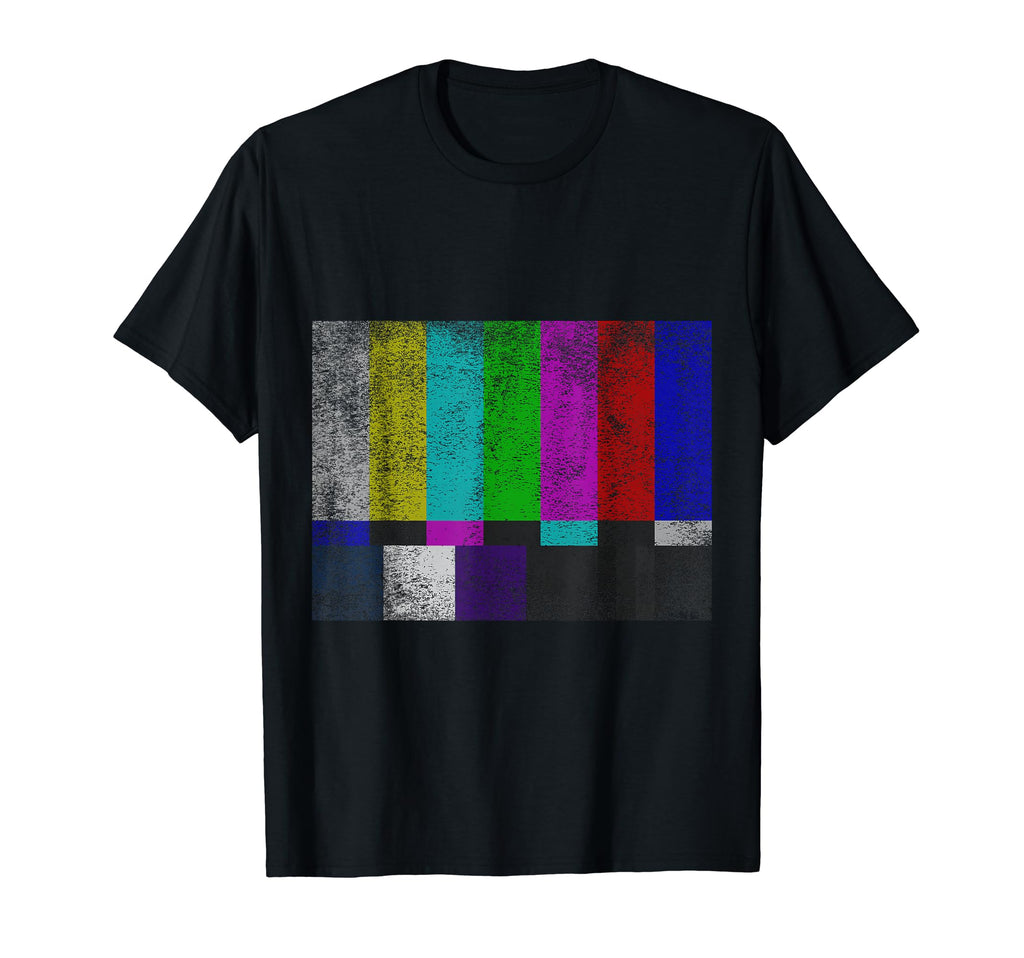 Tv Test Pattern Color Bars Distressed T-Shirt - Fun Novelty Design Unisex - T-Shirt, Sweatshirt, Hoodie