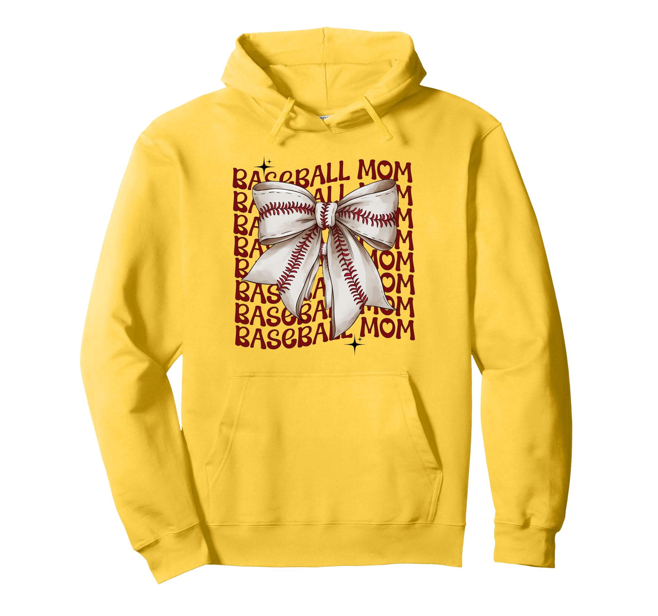 Baseball Mom Bow Coquette Mama Hoodie - Fun Novelty Design Men Women - T-Shirt, Sweatshirt, Hoodie