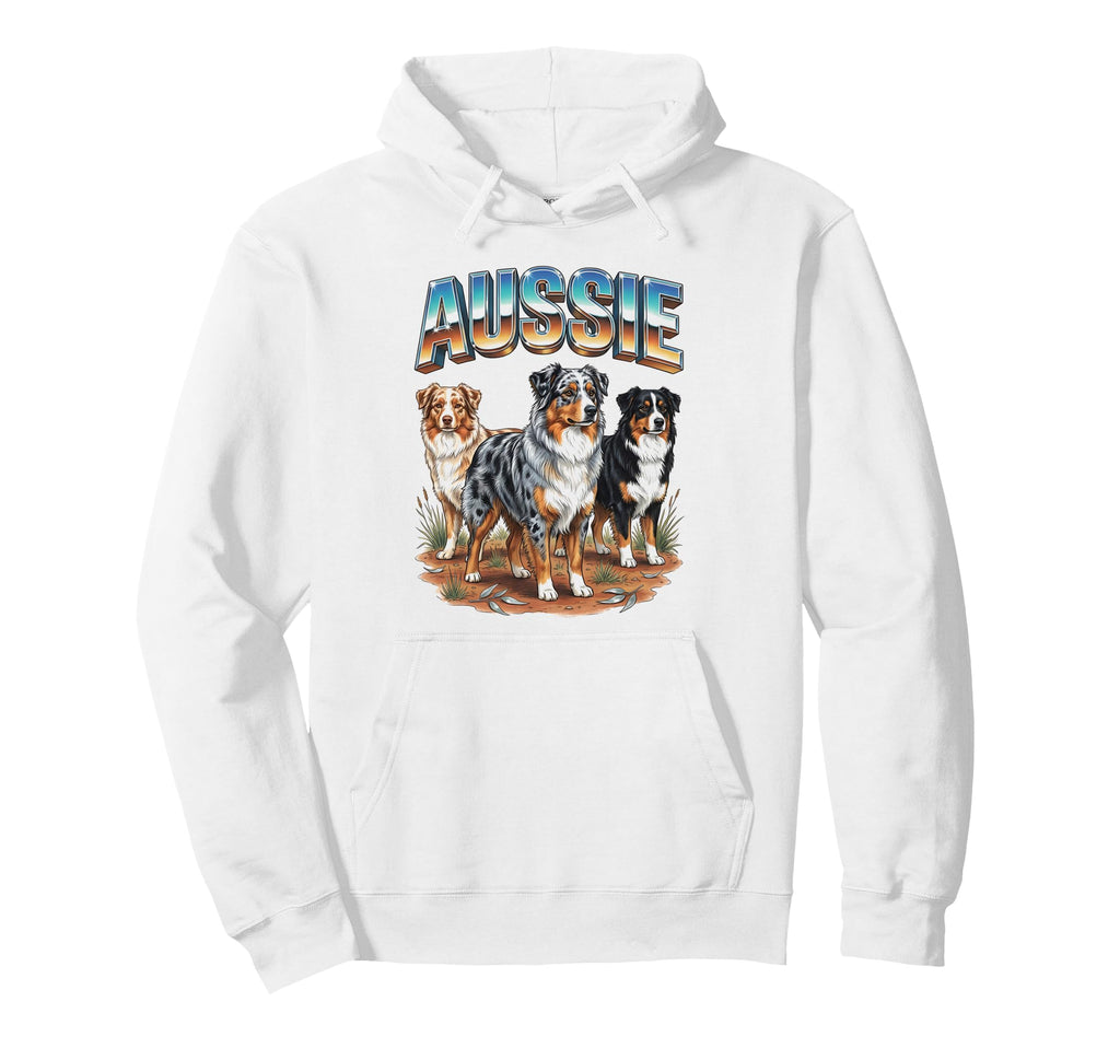 Australian Shepherd Dog Lover 80S Hoodie - Casual Everyday Wear for Adults - T-Shirt, Sweatshirt, Hoodie