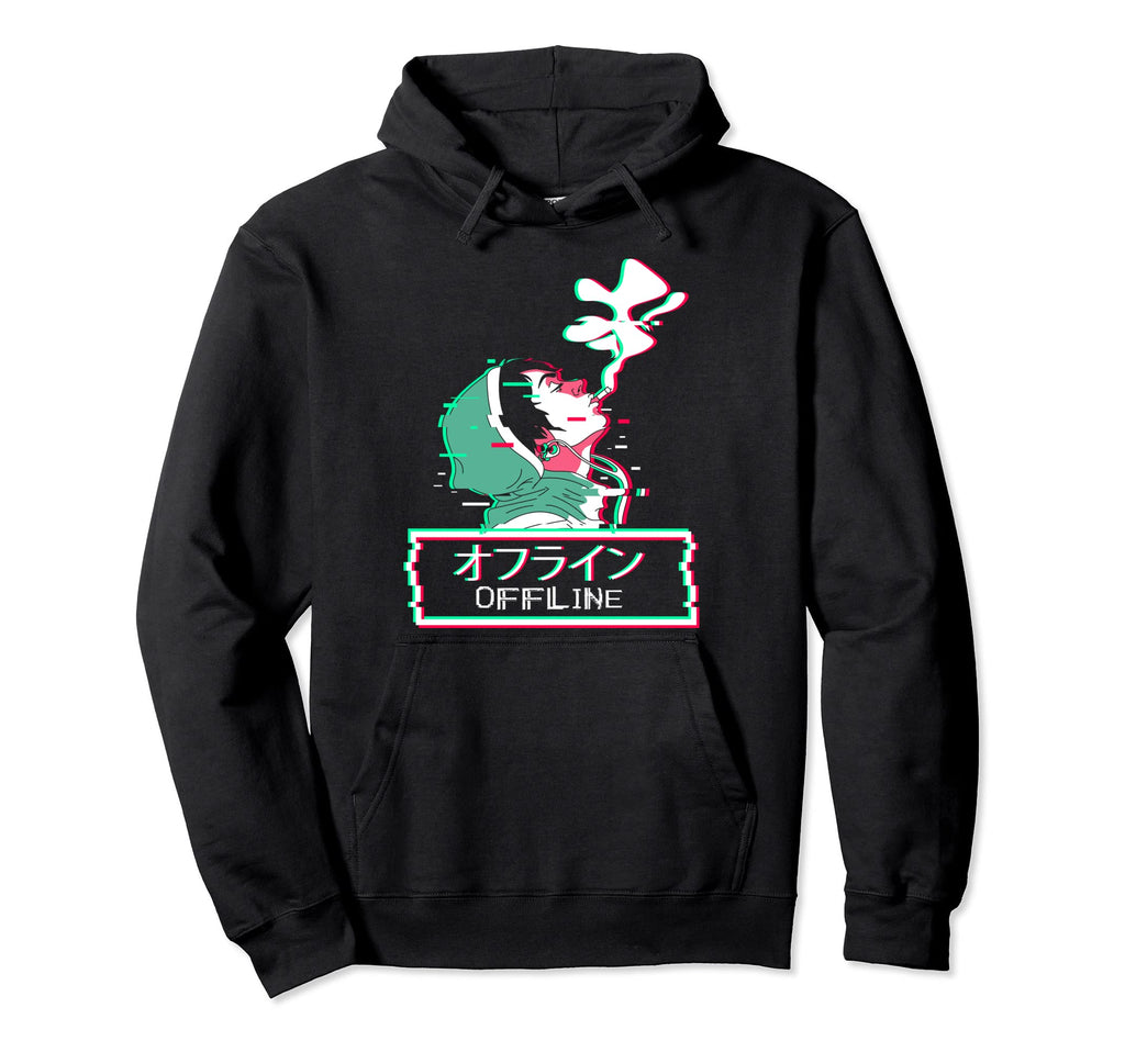 Smoking Anti Social Anime Japanese Hoodie - Custom Art Print Men Women - T-Shirt, Sweatshirt, Hoodie