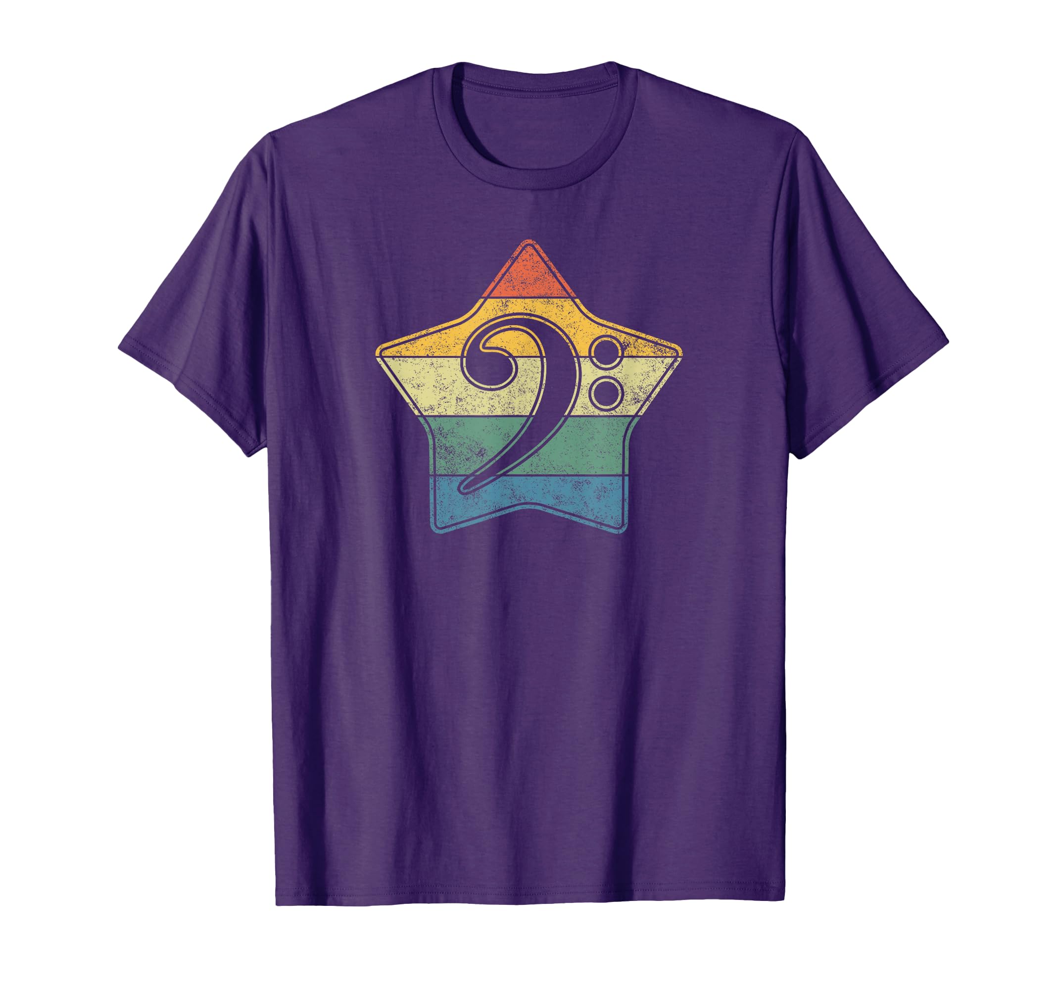 Bass Clef Music Note Star T-Shirt - Novelty Apparel Unisex - T-Shirt, Sweatshirt, Hoodie