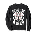 Game Day Vibes Coquette Bow Baseball Sweatshirt - Unique Graphic Men Women - T-Shirt, Sweatshirt, Hoodie