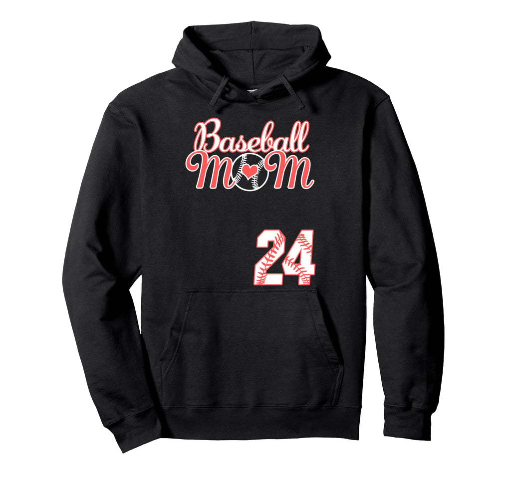Baseball Mom Mothers Day 24 Baseball Hoodie - Graphic Print Men Women - T-Shirt, Sweatshirt, Hoodie