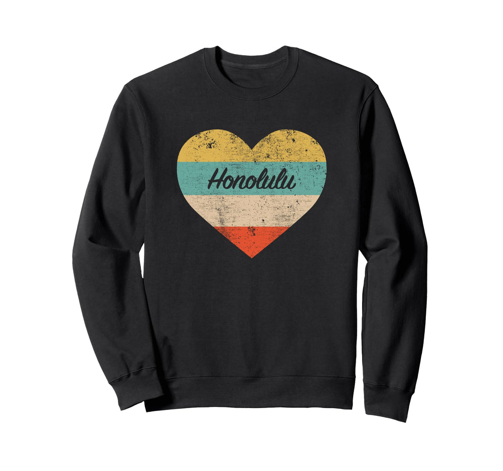 I Love Honolulu Hawaii Distressed Sweatshirt - Aesthetic Graphic Men Women - T-Shirt, Sweatshirt, Hoodie