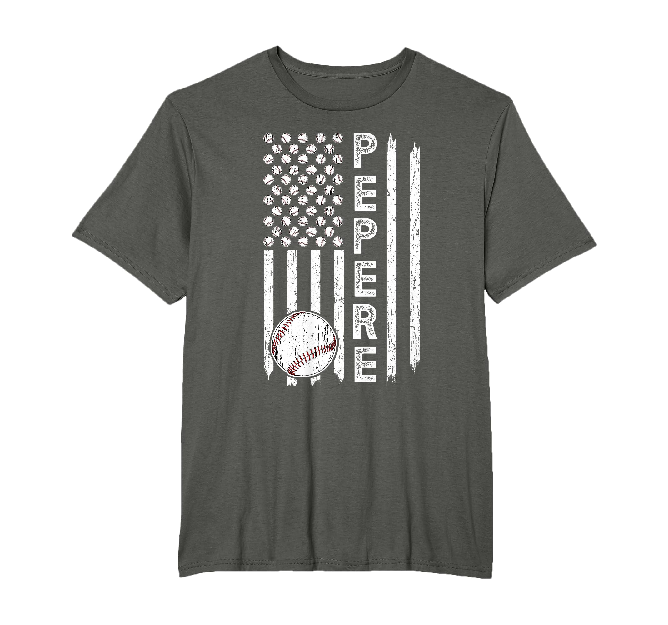Baseball Pepere Grandpa Us Flag T-Shirt - Novelty Apparel for Adults - T-Shirt, Sweatshirt, Hoodie