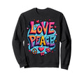 60S 70S Flower Power Groovy Love Sweatshirt - Trendy Graphic for Adults - T-Shirt, Sweatshirt, Hoodie