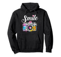 Photographer Smile Camera Funny Hoodie - Fun Novelty Design for Adults - T-Shirt, Sweatshirt, Hoodie
