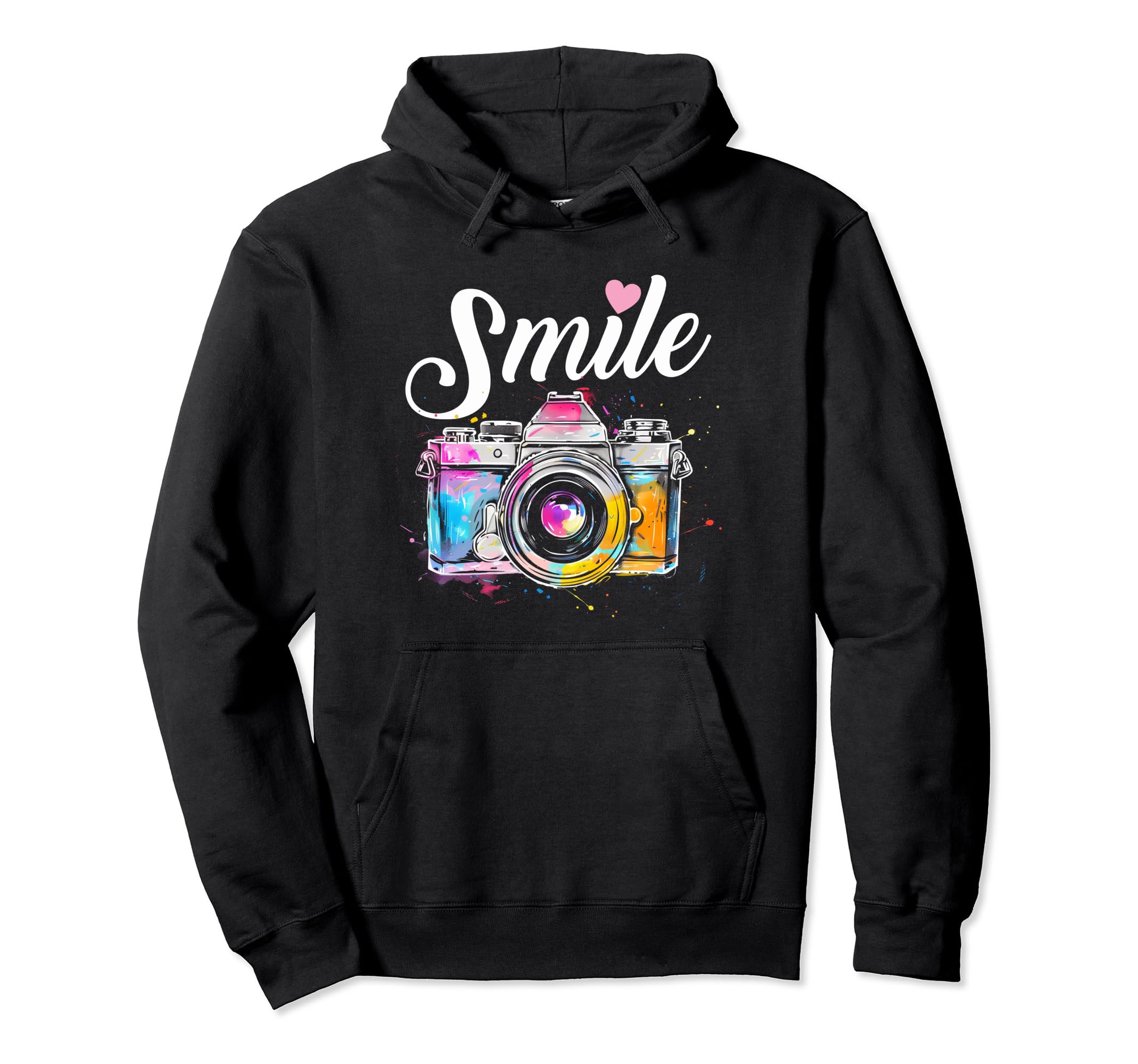 Photographer Smile Camera Funny Hoodie - Fun Novelty Design for Adults - T-Shirt, Sweatshirt, Hoodie