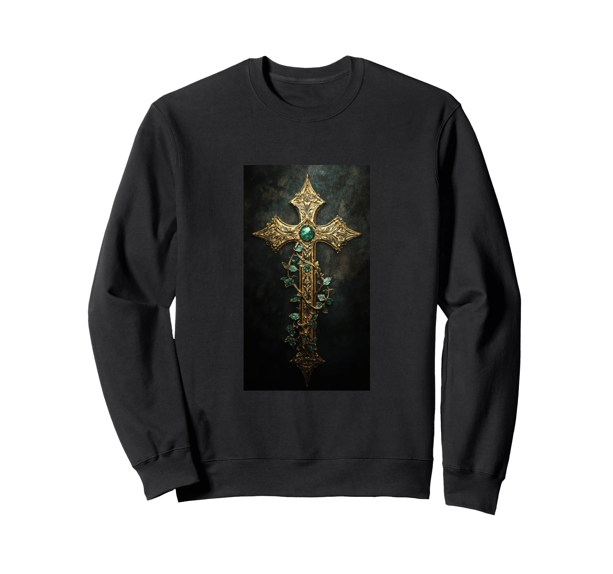 Gothic Cross Grunge Aesthetic Sweatshirt - Casual Everyday Wear for Adults - T-Shirt, Sweatshirt, Hoodie