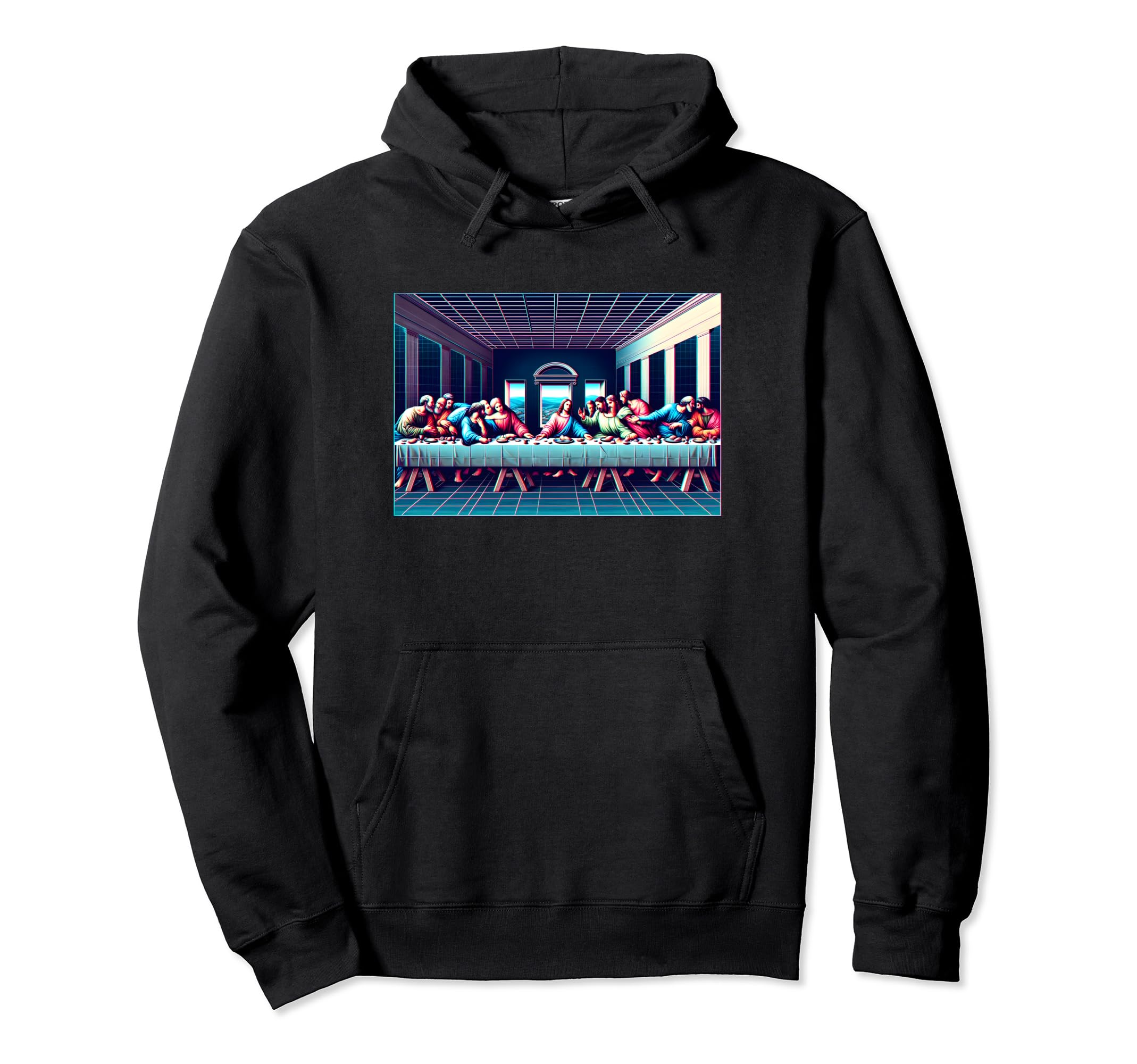 Vaporwave Lords Supper Synthwave 80S Hoodie - Streetwear Style Men Women - T-Shirt, Sweatshirt, Hoodie