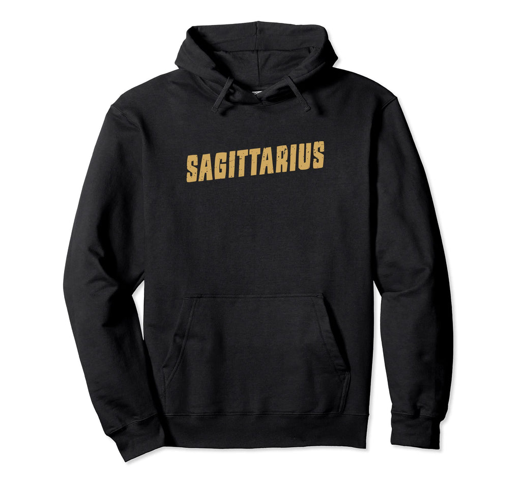 Sagittarius Golden Yellow Zodiac Sign Hoodie - Streetwear Style for Adults - T-Shirt, Sweatshirt, Hoodie