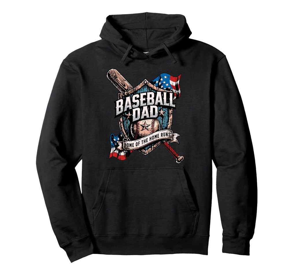 Home Home Runs Usa American Baseball Dad Hoodie - Unique Graphic for Adults - T-Shirt, Sweatshirt, Hoodie