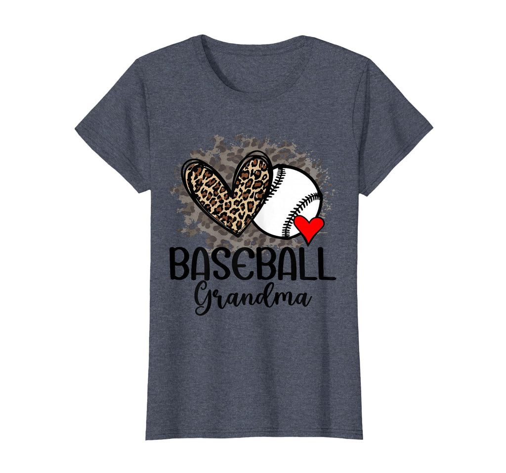 Baseball Grandma Funny Leopard Heart T-Shirt - Graphic Print Men Women - T-Shirt, Sweatshirt, Hoodie