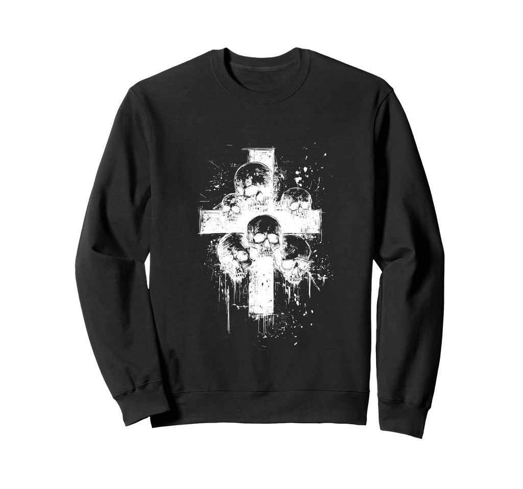 Y2K Goth Alt Grunge Cross Gothic Sweatshirt - Fun Novelty Design Men Women - T-Shirt, Sweatshirt, Hoodie