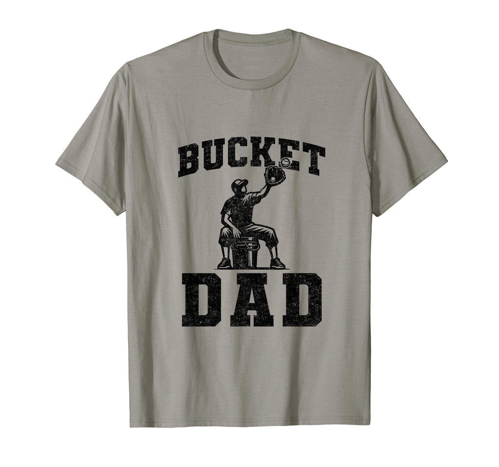 Bucket Dad Softball Dad Baseball T-Shirt - Fun Novelty Design for Adults - T-Shirt, Sweatshirt, Hoodie