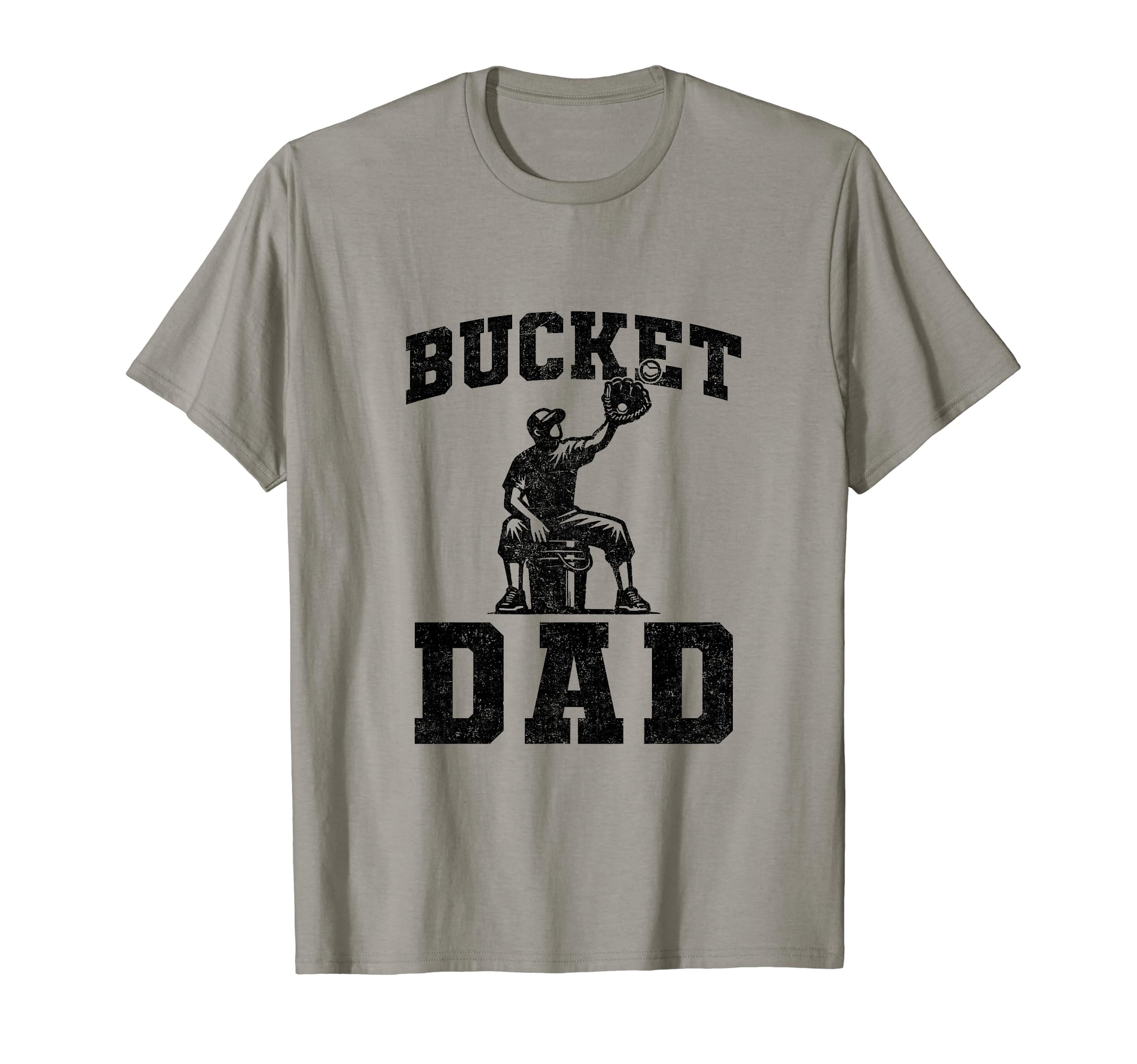 Bucket Dad Softball Dad Baseball T-Shirt - Fun Novelty Design for Adults - T-Shirt, Sweatshirt, Hoodie