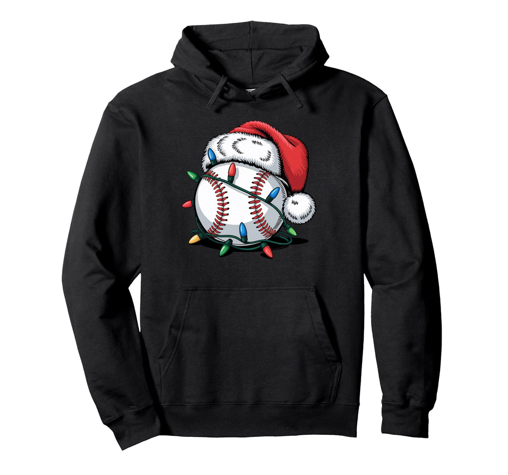 Funny Baseball Pajama Santa Hat Family Hoodie - Graphic Print Men Women - T-Shirt, Sweatshirt, Hoodie