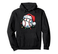 Funny Baseball Pajama Santa Hat Family Hoodie - Graphic Print Men Women - T-Shirt, Sweatshirt, Hoodie